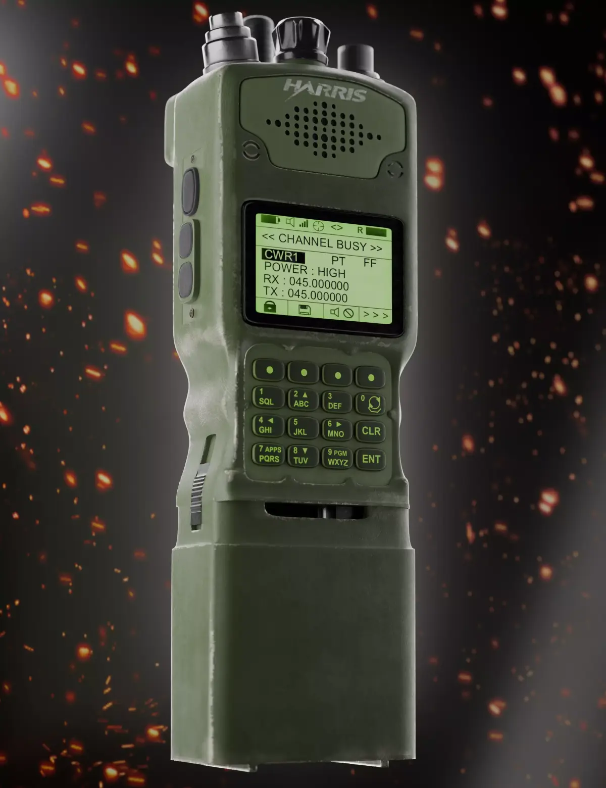 Harris Falcon Portable Radio High-poly 3D model