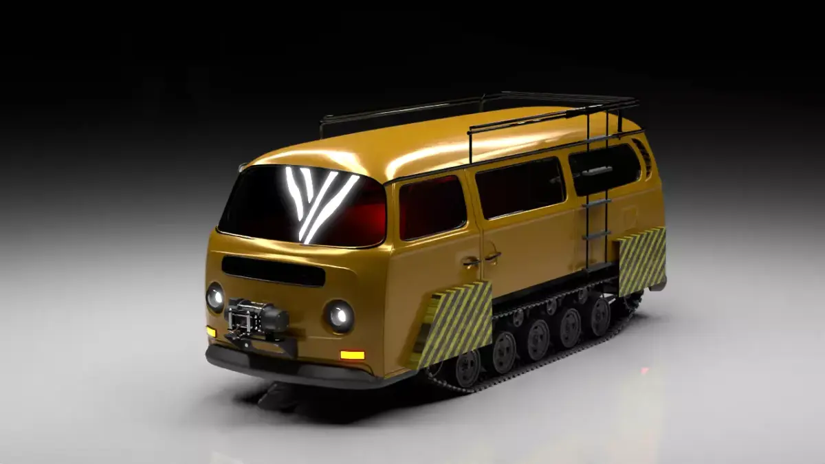 Camper Van Sci-Fi OffRoad Expedition Vehicle Rigged 3D model