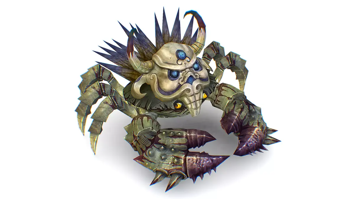 Gray Giant Crab Shell Crayfish Arthropods Sea Animal Low-poly 3D model