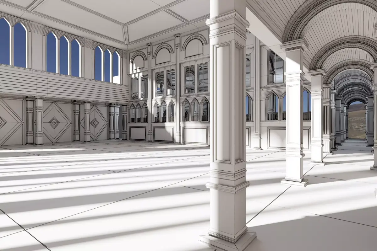 Medieval Palace 3D Model Low-poly 3D model