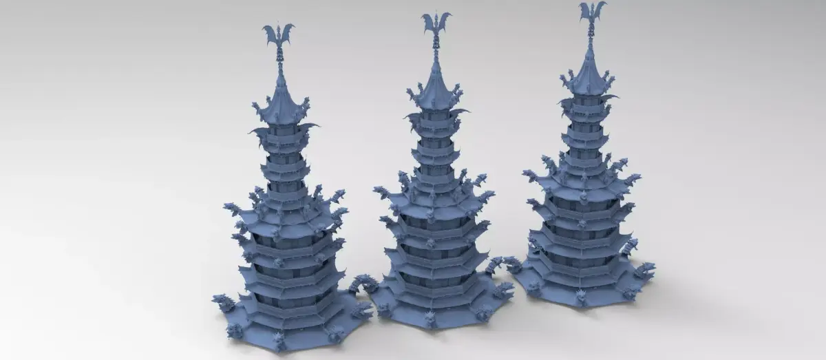 Dragon master Temple tower 3D model