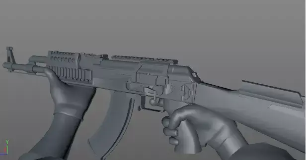 AK47 fbs with 8 animations Low-poly 3D model