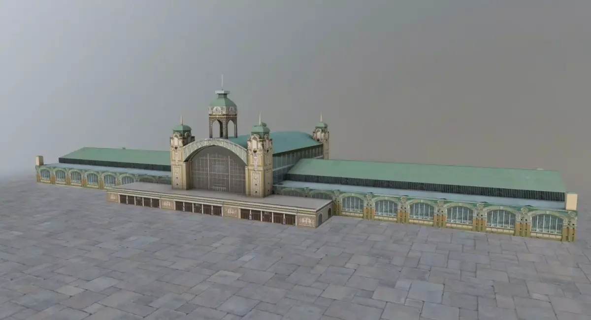 Prague Prumyslovy Palac Low-poly 3D model