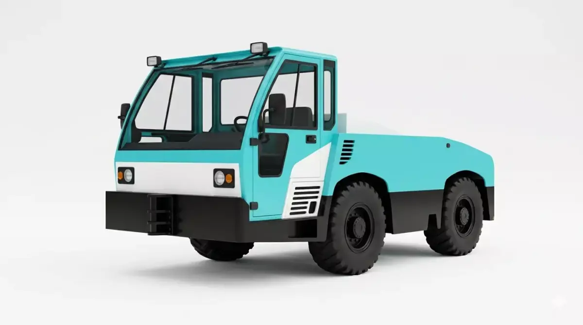Aircraft Tow Tractor Airport Ground Support Asset 3D model