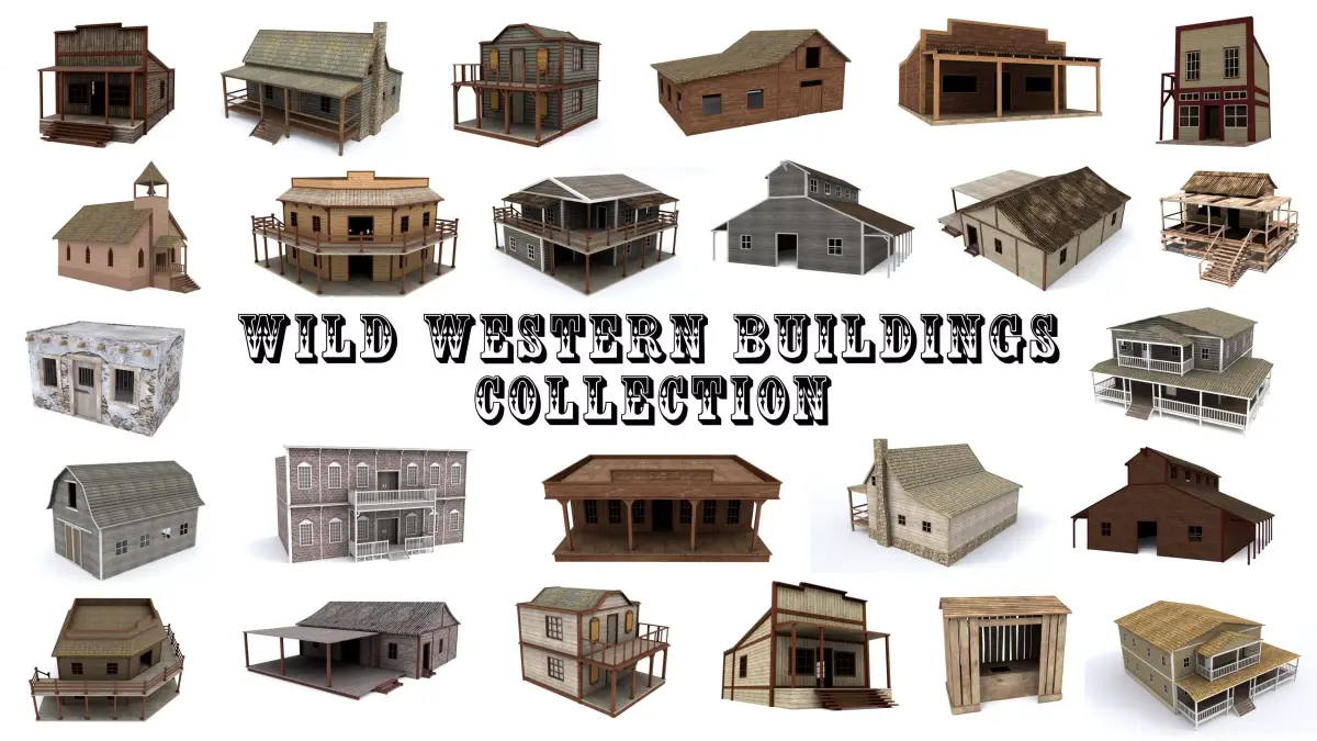 Western Buildings Collection 3D Model Pack