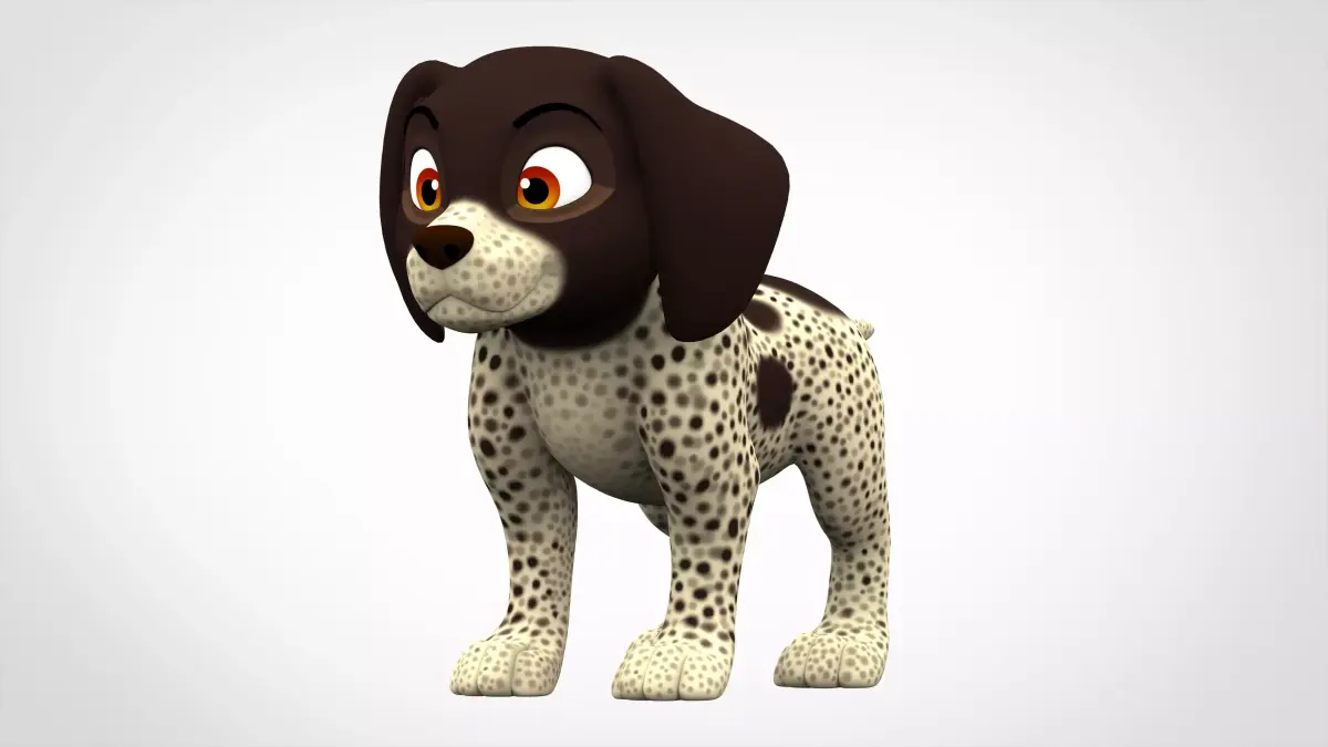 German Shorthaired Pointer Puppy Low-poly 3D model