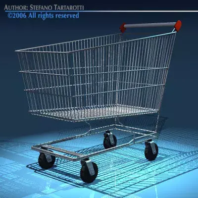 Shopping cart 3D model 3