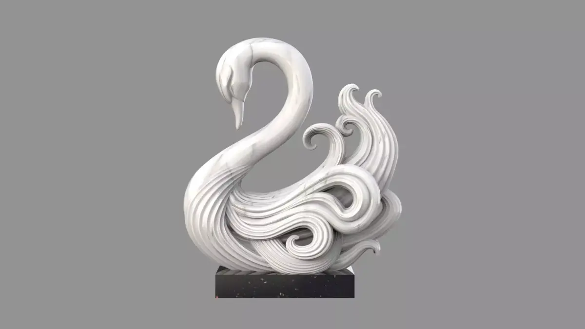 swan sculpture 3D model purchase