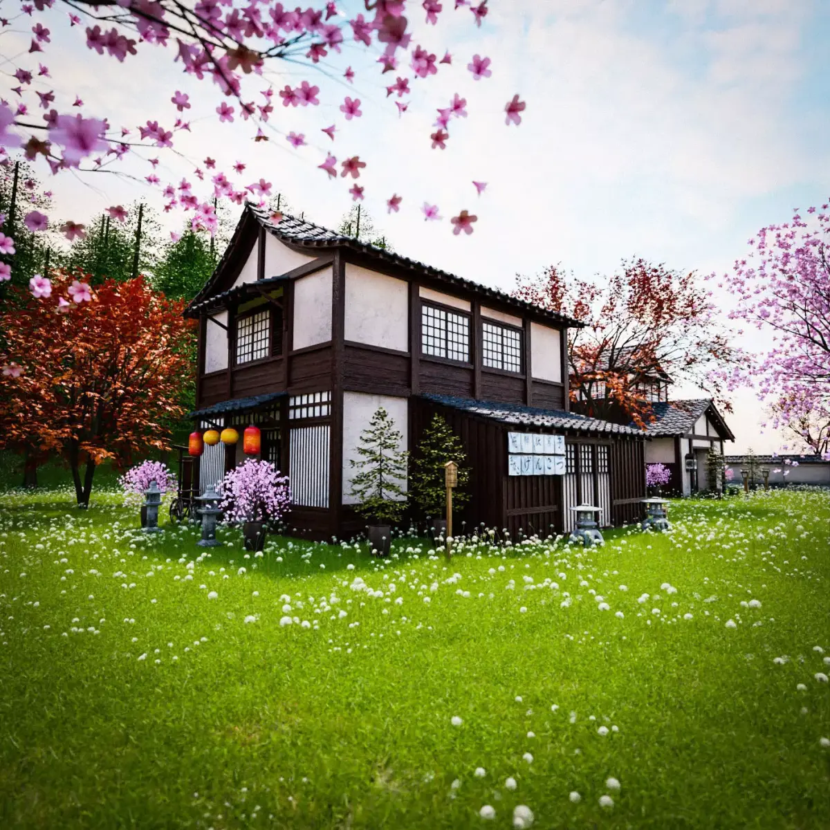 JAPAN TRADITIONAL BUILDING 003 Low-poly 3D model