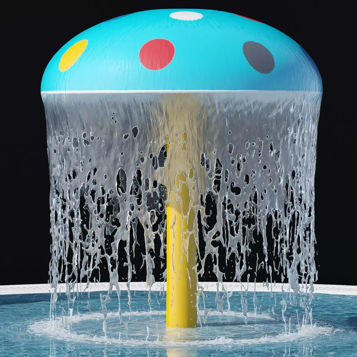 Water park mushroom fountain 3D model
