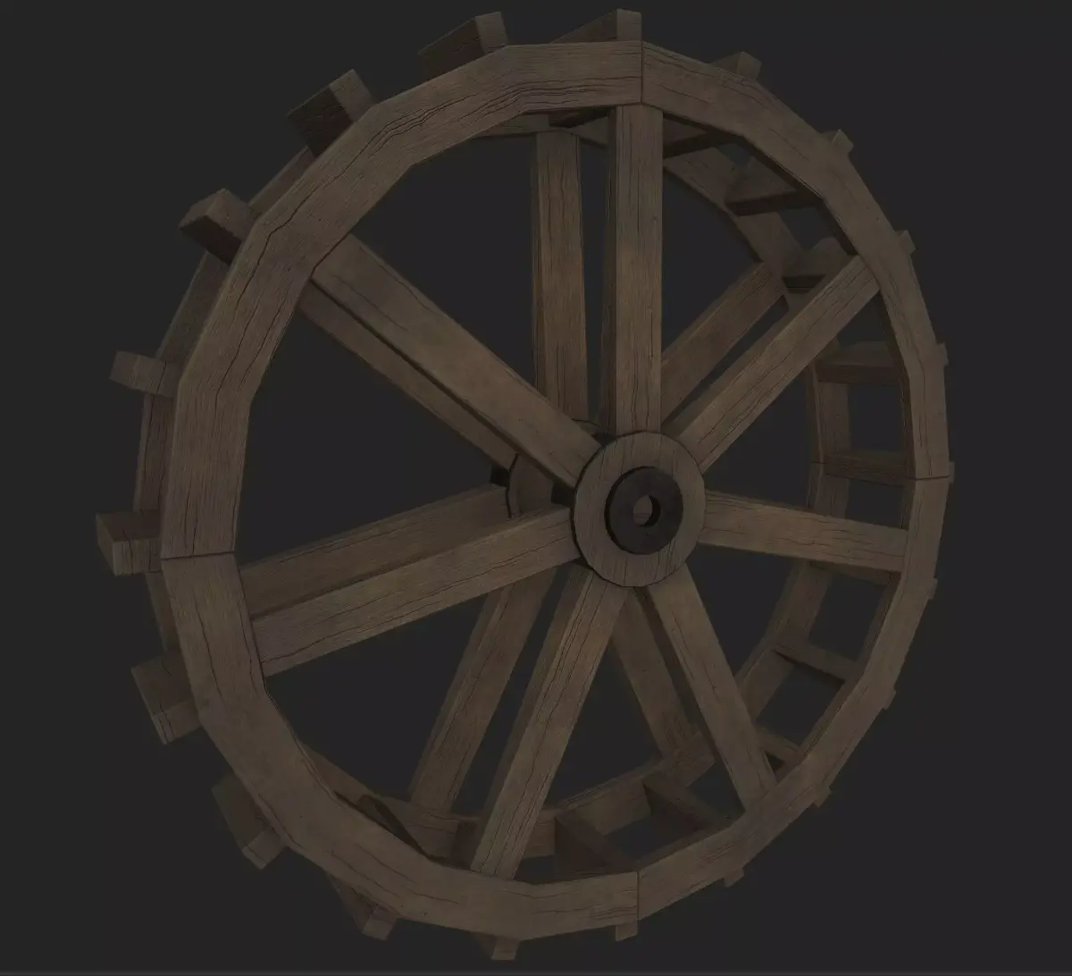 Paddle Wheel full PBR textured ready for UE5 Free low-poly 3D model