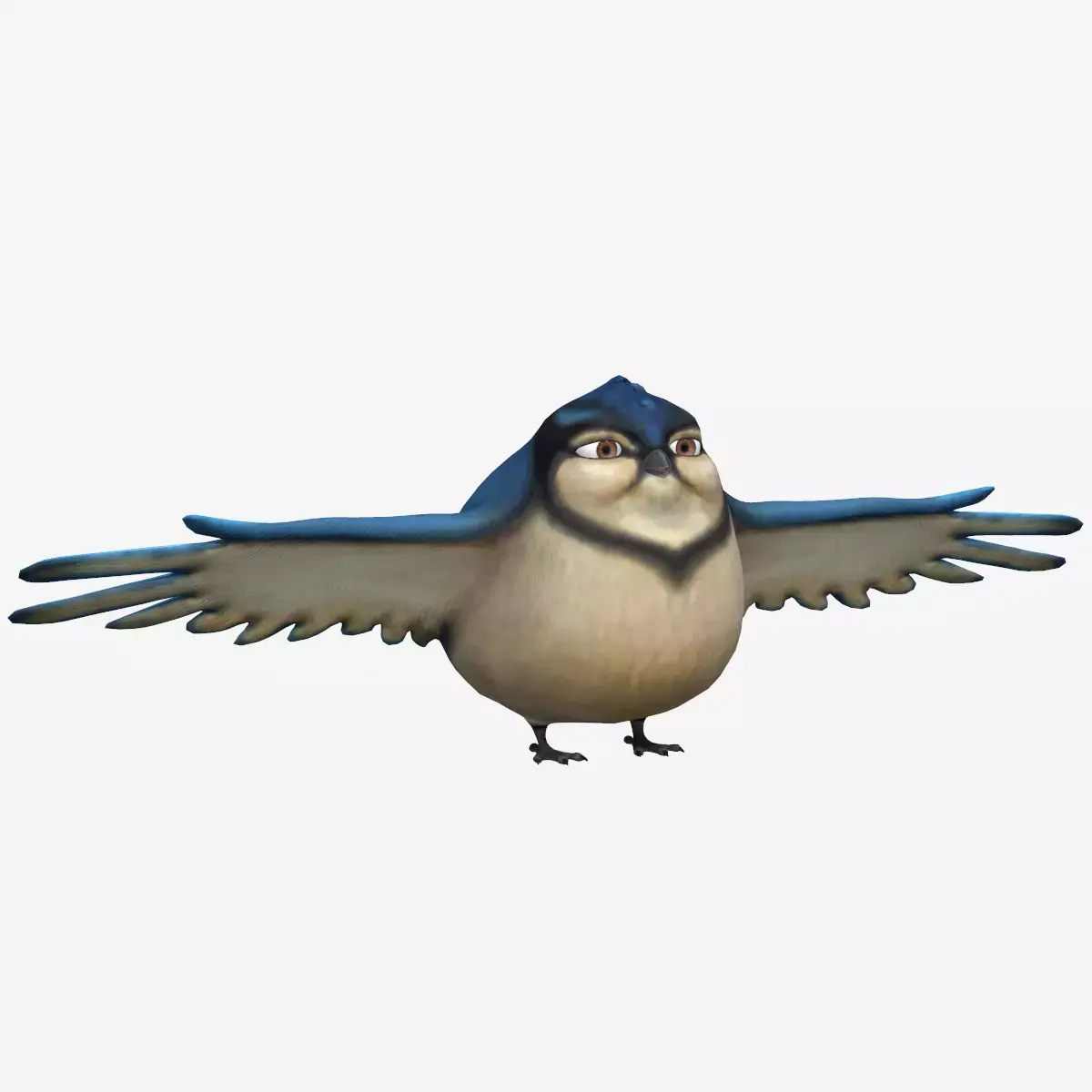Fat Cartoon Bird Low-poly 3D model