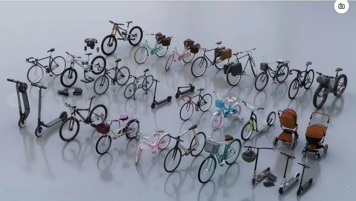 Bicycles Low-poly 3D model