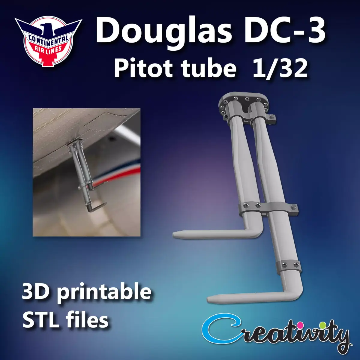Douglas DC-3 Pitot Tube 1 32  3D print model