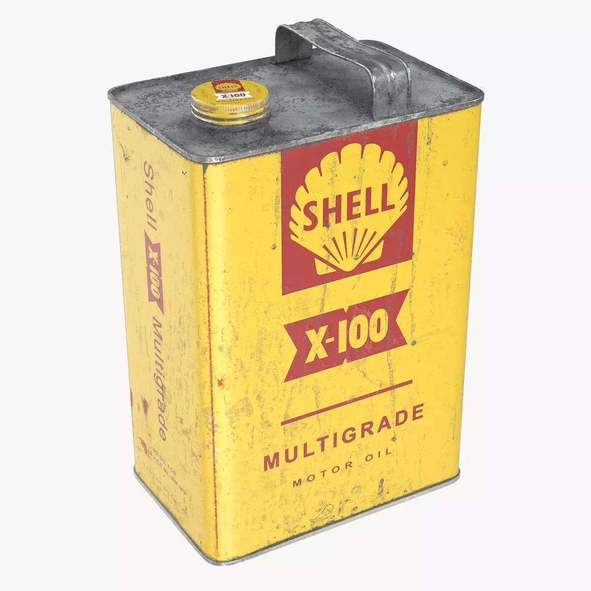 Old Shell Oil Can 3D model