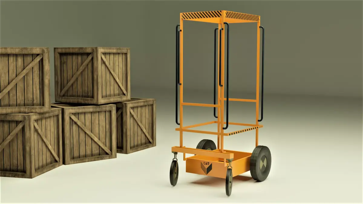 Industrial Mini Cart Low-poly 3D model