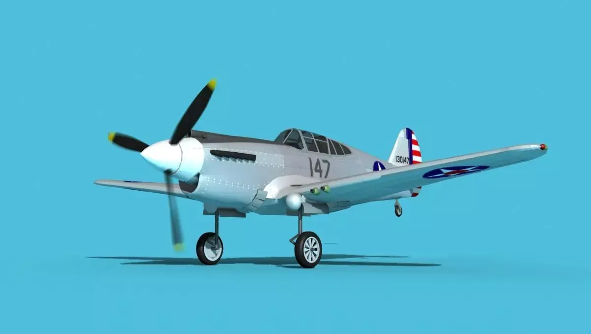 Curtiss P-40B Warhawk V11 USAAF 3D model