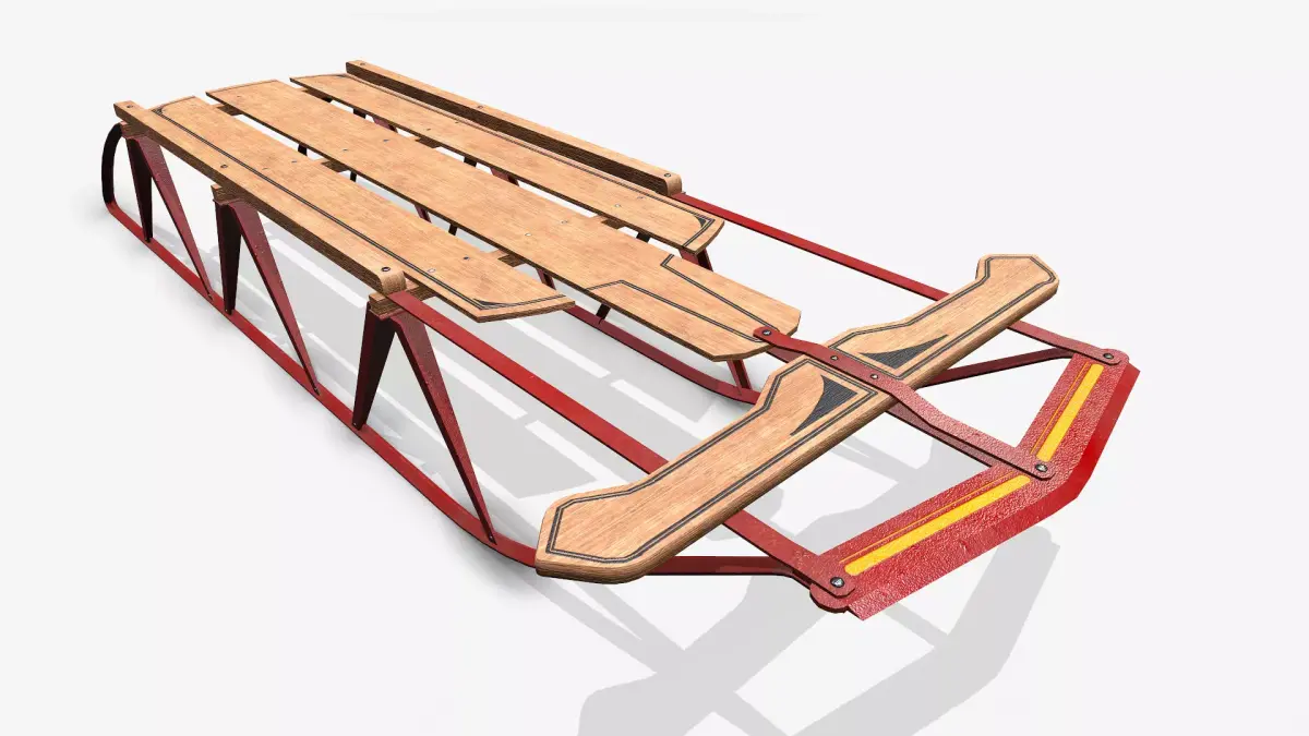 Snow Sled A Low-poly 3D model