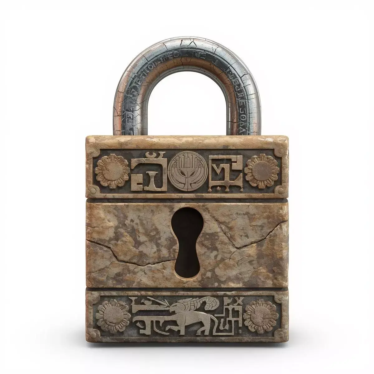 Ancient Egyptian Stone Locking Mechanism 3D Prop Analysis Low-poly 3D model