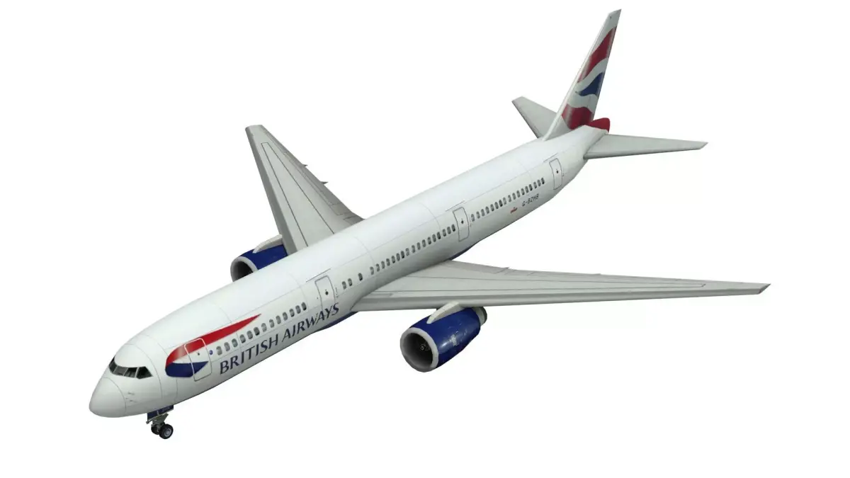 Lowpoly B767-300 3D Model british airways boeing Low-poly 3D model