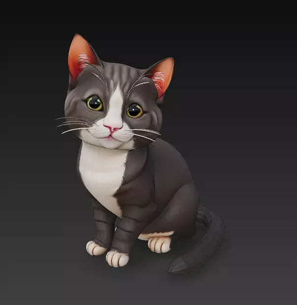 Cat Realistic 3D Model Basic - Low Poly Realistic  Low-poly 3D model get