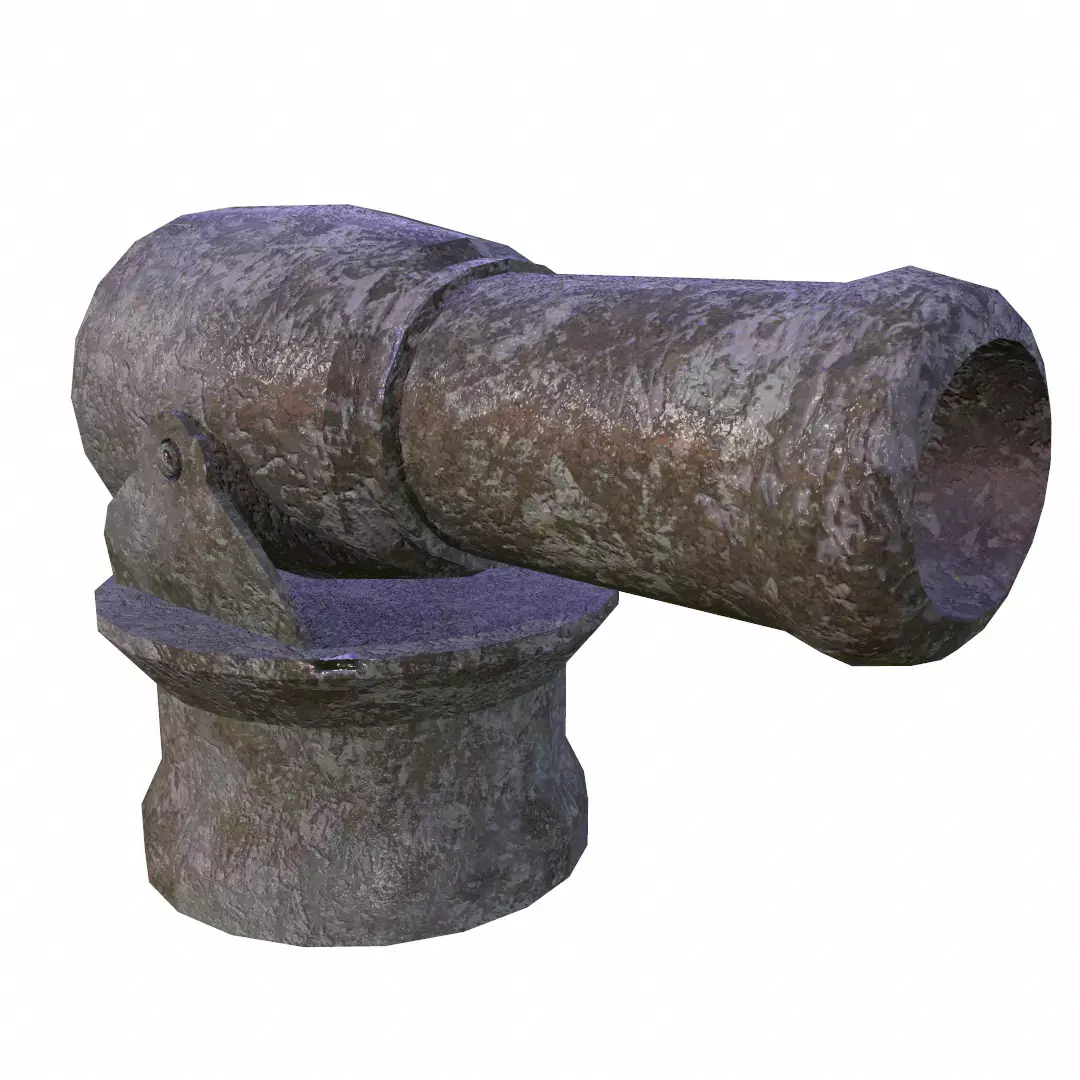 Bronze Cannon - Game Ready Low-poly 3D model