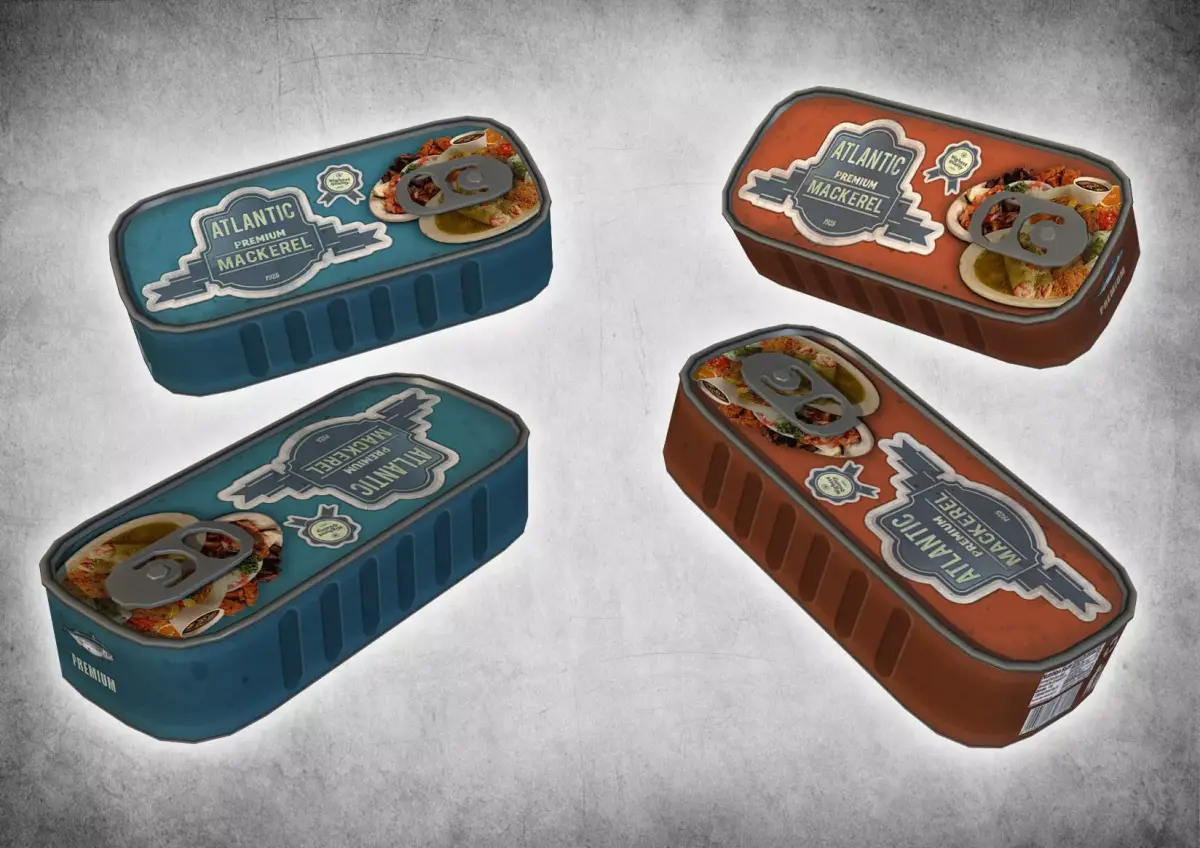 Canned Mackerel Low-poly 3D model