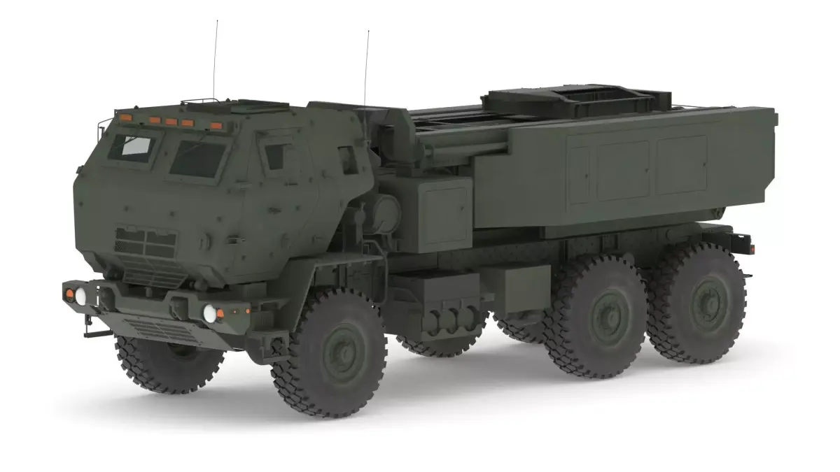 M142 High Mobility Artillery Rocket System HIMARS PBR Texture 3D model