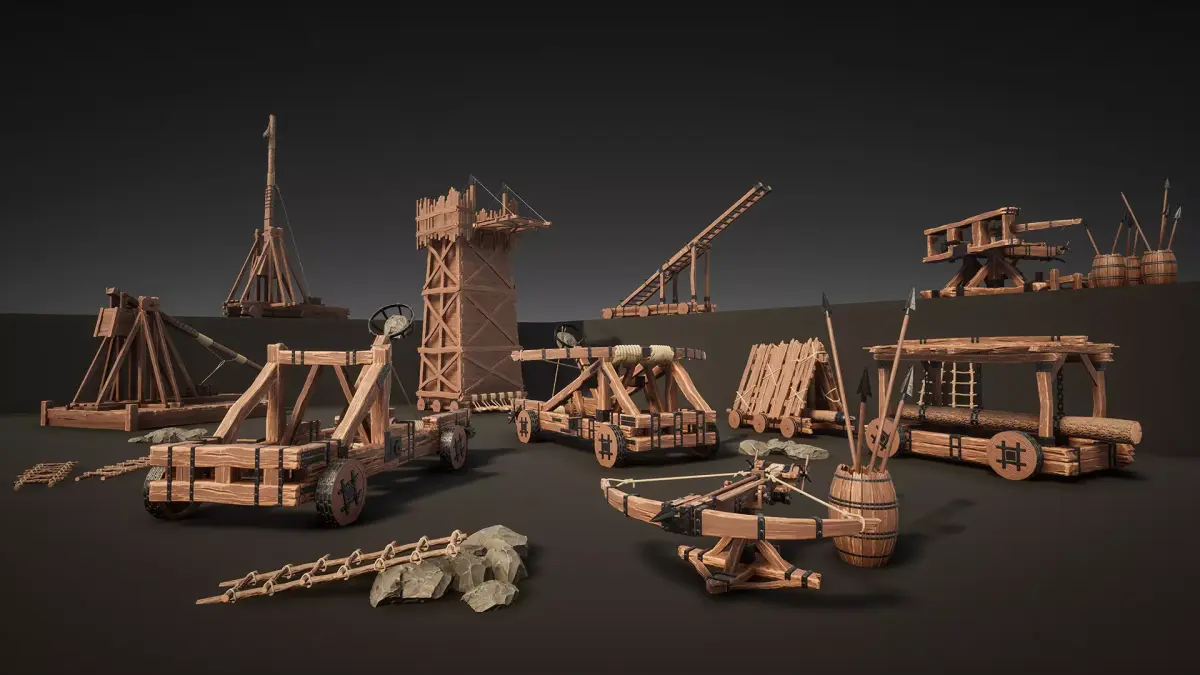 Siege Weapons Pack Low-poly 3D model