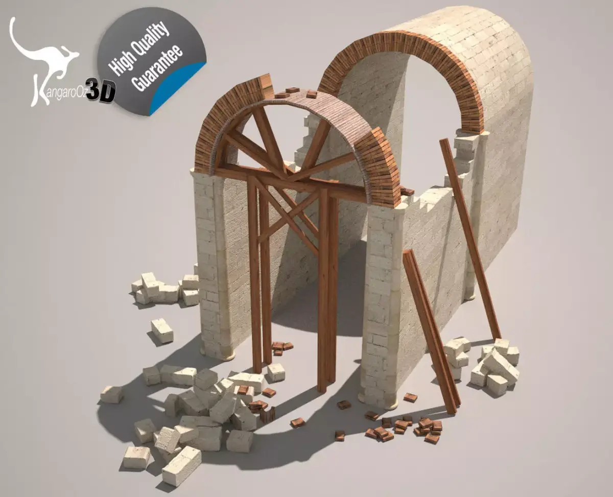 Roman Arch reenactment Low-poly 3D model