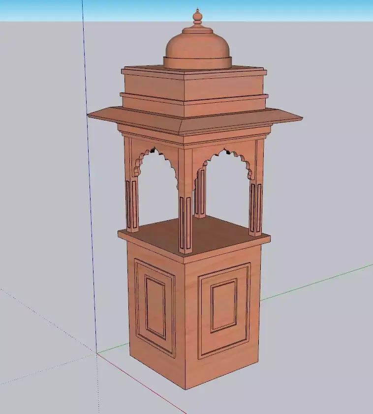indian jodhpuri stone piller column Low-poly 3D model buy