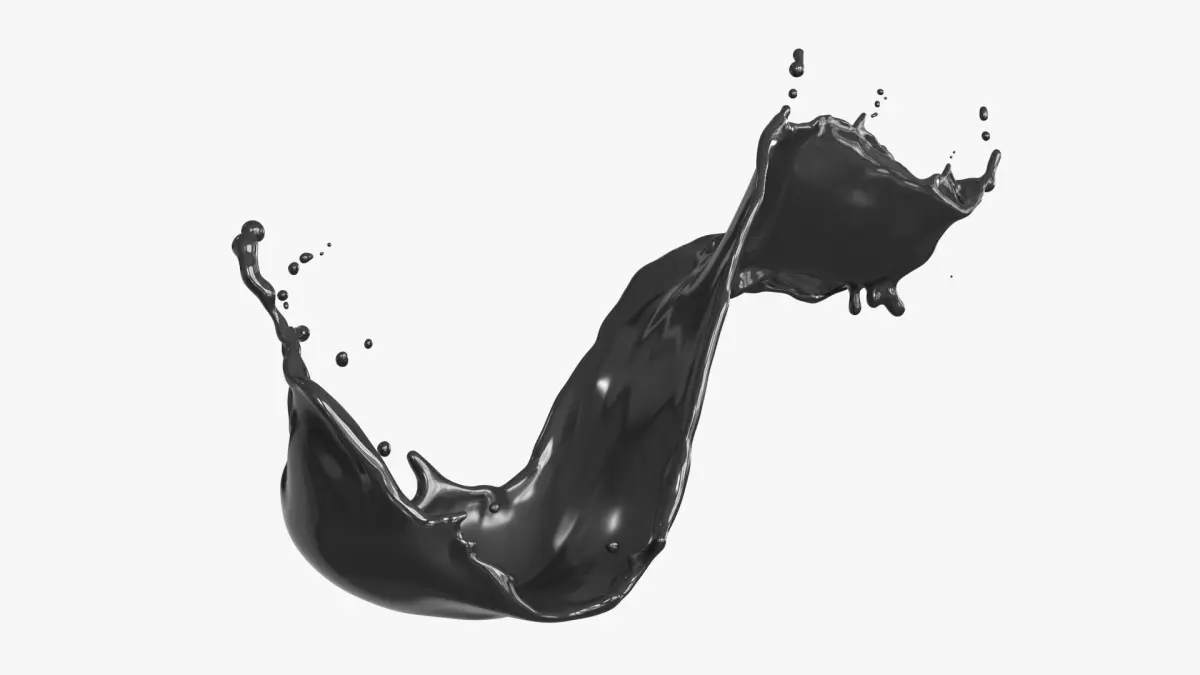 Dynamic Oil Splash with Viscous Texture 3D model