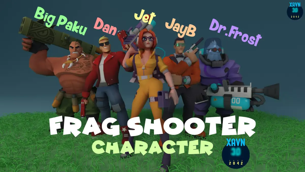 Frag Shooter Characters Low-poly 3D model