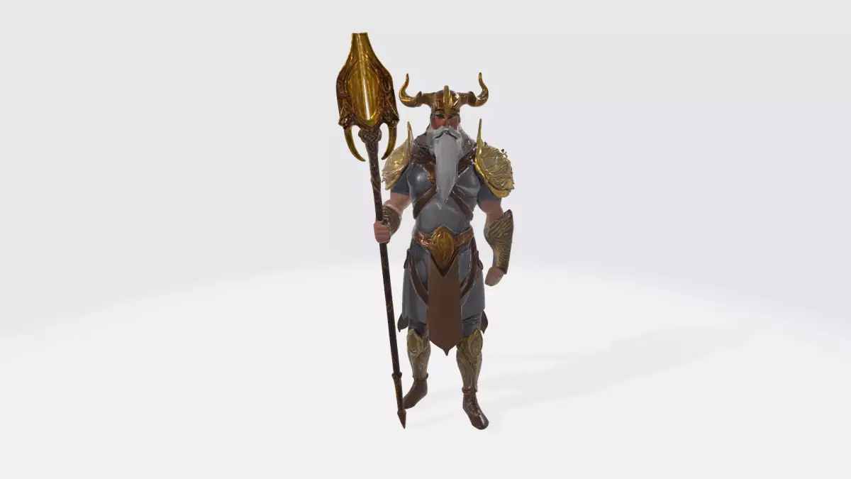 Odin Allfather Germanic Mythology Low-poly 3D model