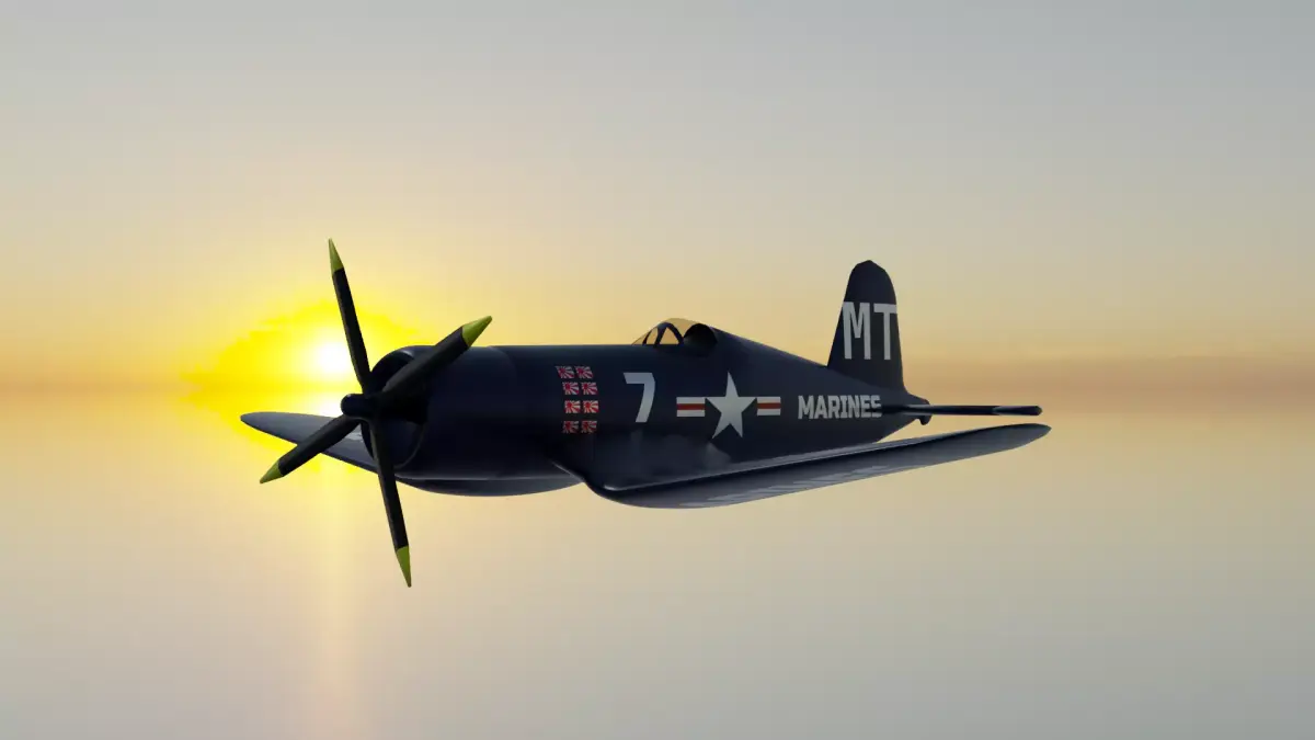 F4 U Corsair Low-poly 3D model