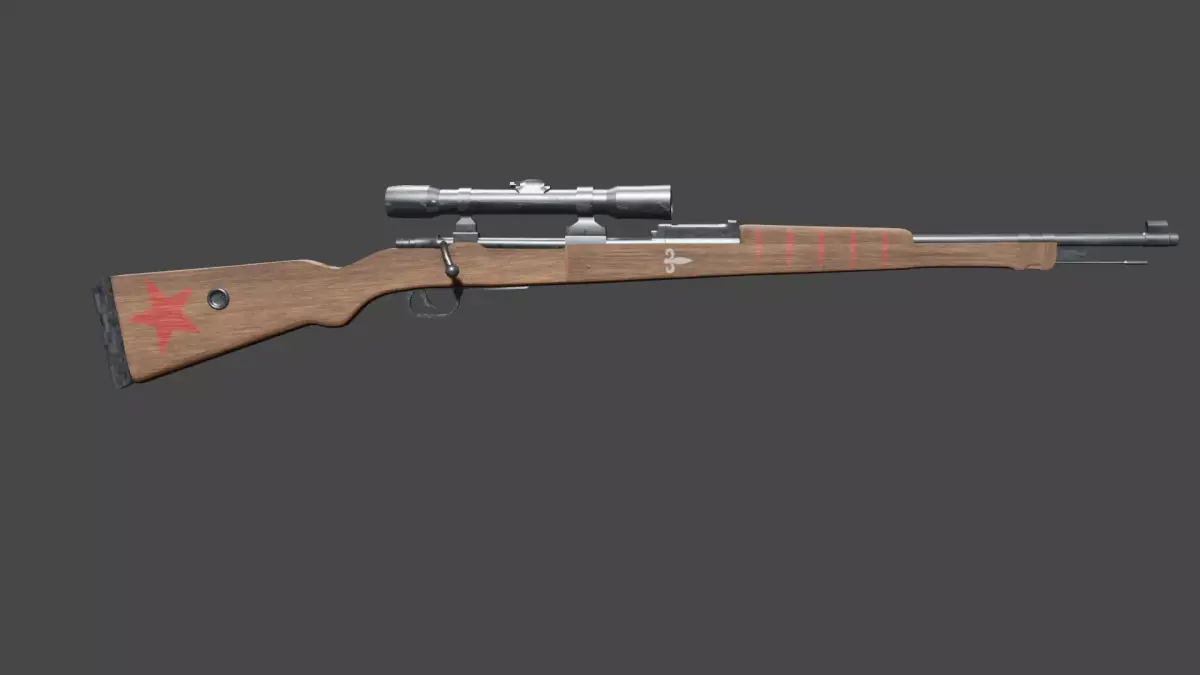 K98 Low-poly 3D model soldier with rifle Low-poly 3D model