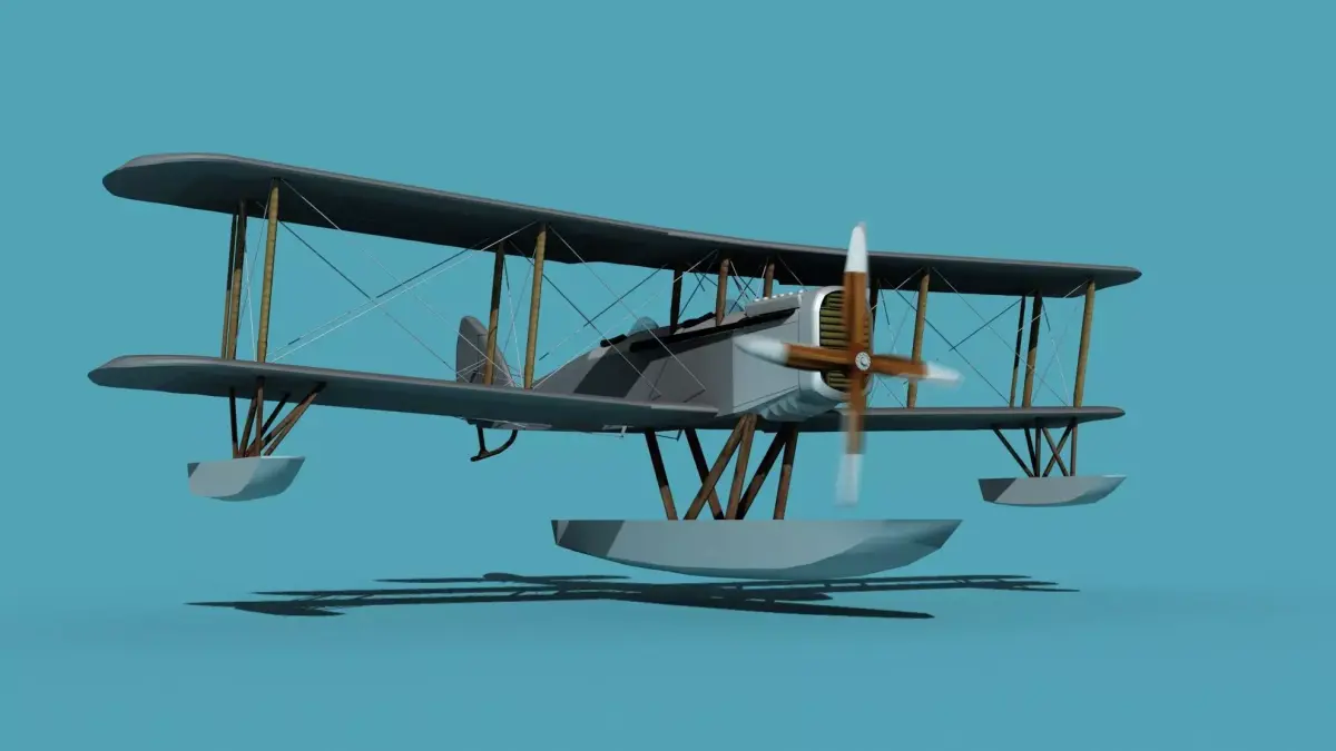 Airco DH-4 Unmarked Seaplane 3D model