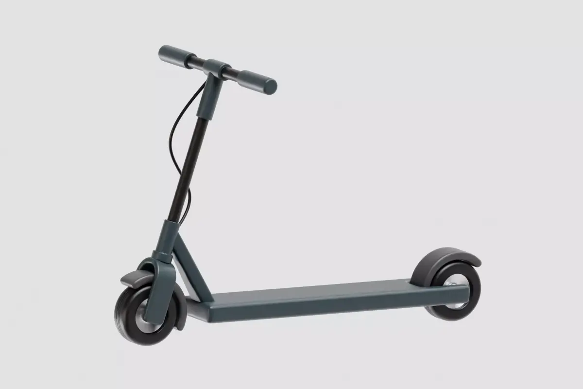 Electric scooter cartoon Low-poly 3D model
