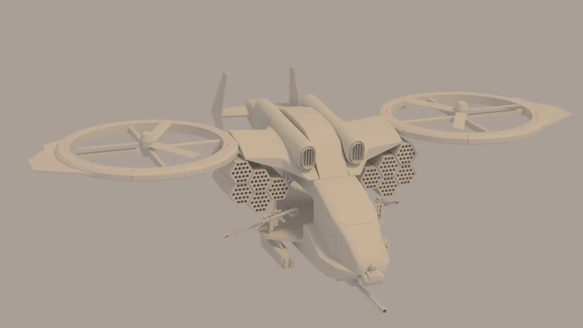 GUNSHIP helicopter 3D model