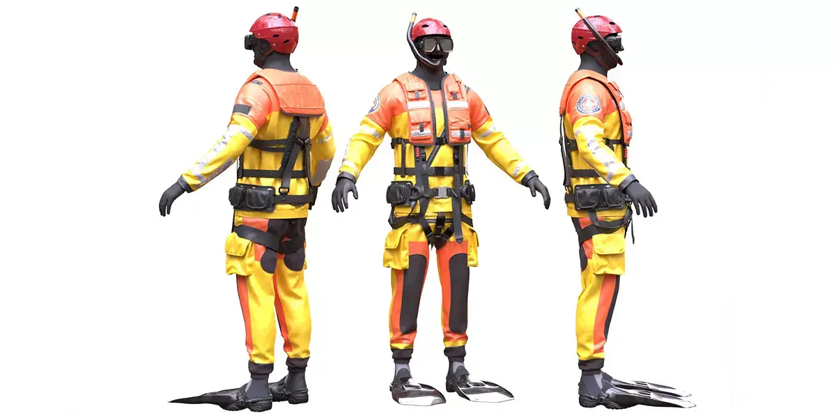 Rescue Swimming Suit Free 3D model