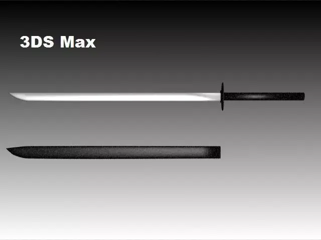 katana and sheath 3D model