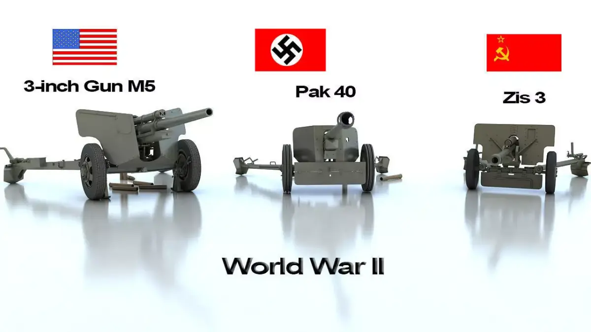 Anti tank guns ww2 3D model