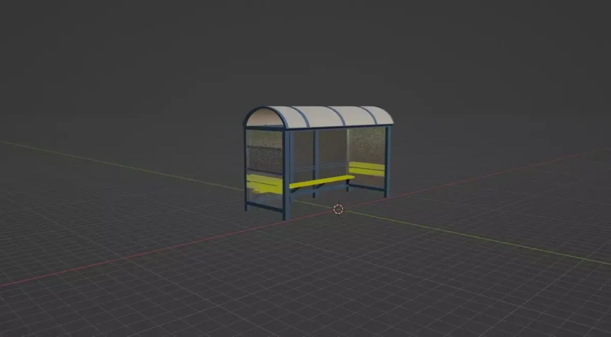 Bus Stop Low-poly 3D model 29