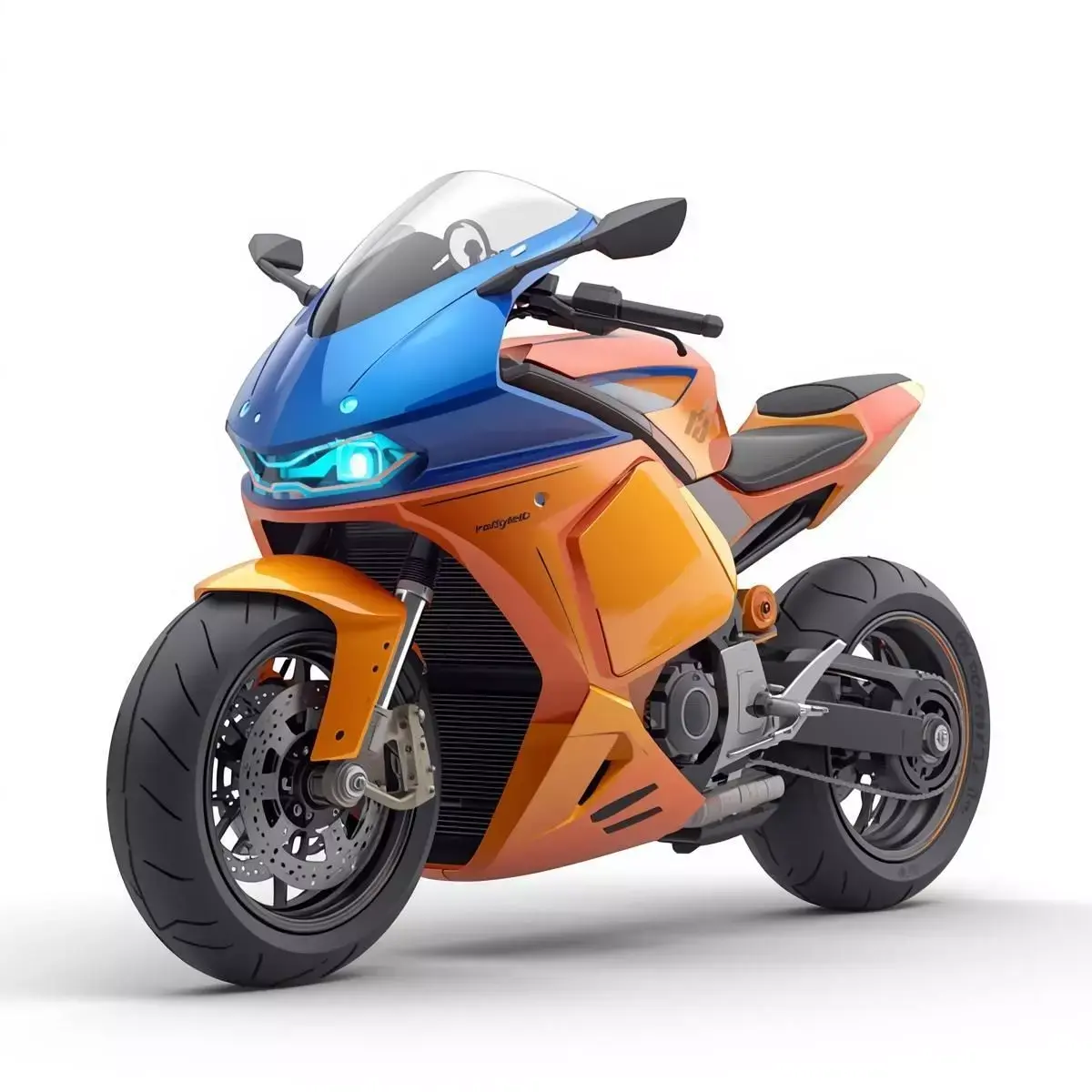 Futuristic Cartoon City Motorcycle 3D Model Low-poly 3D model