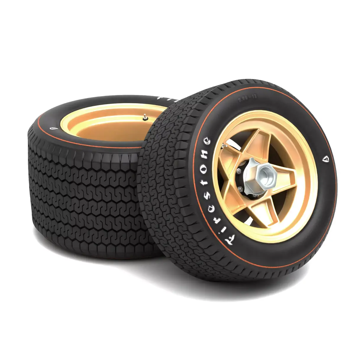 Firestone tyres - Campanolo rims 3D model