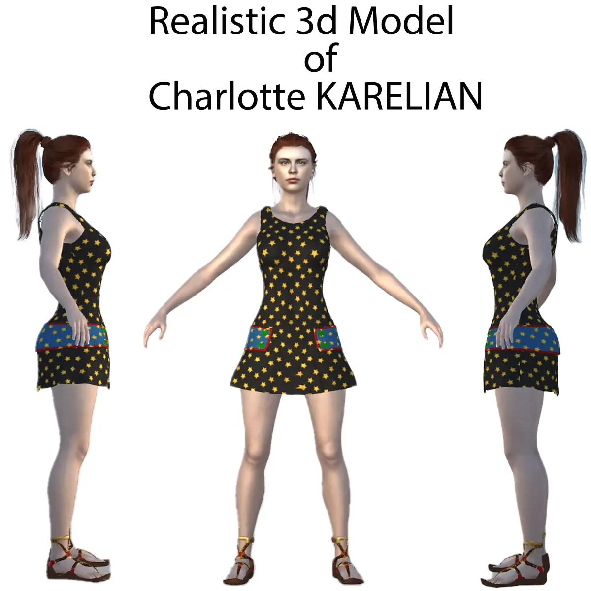 Charlotte Karelian Low-poly 3D model