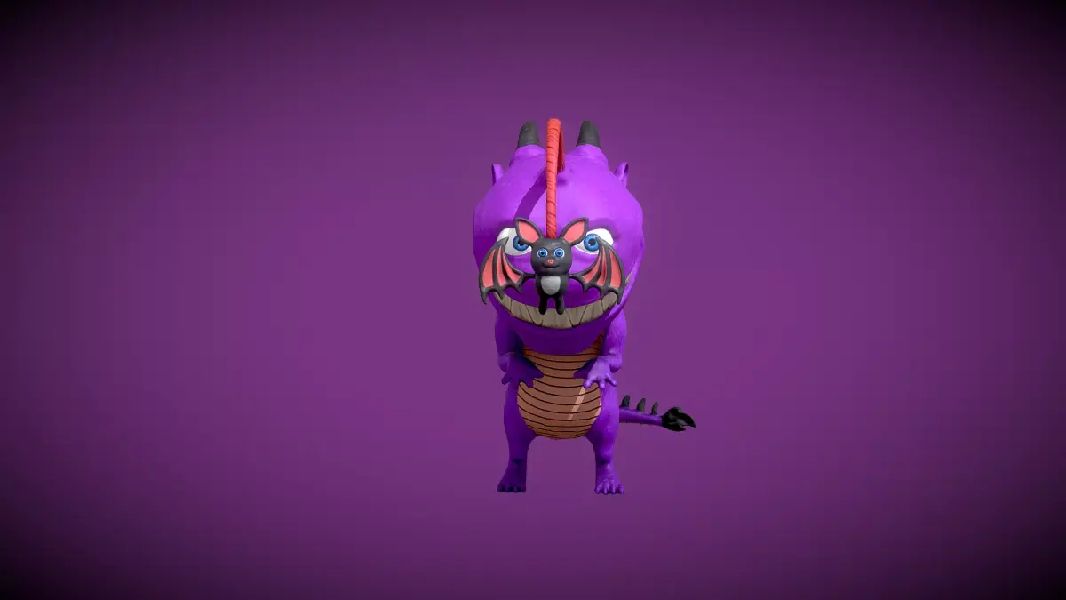 Strangler Dragon Monster Low-poly 3D model