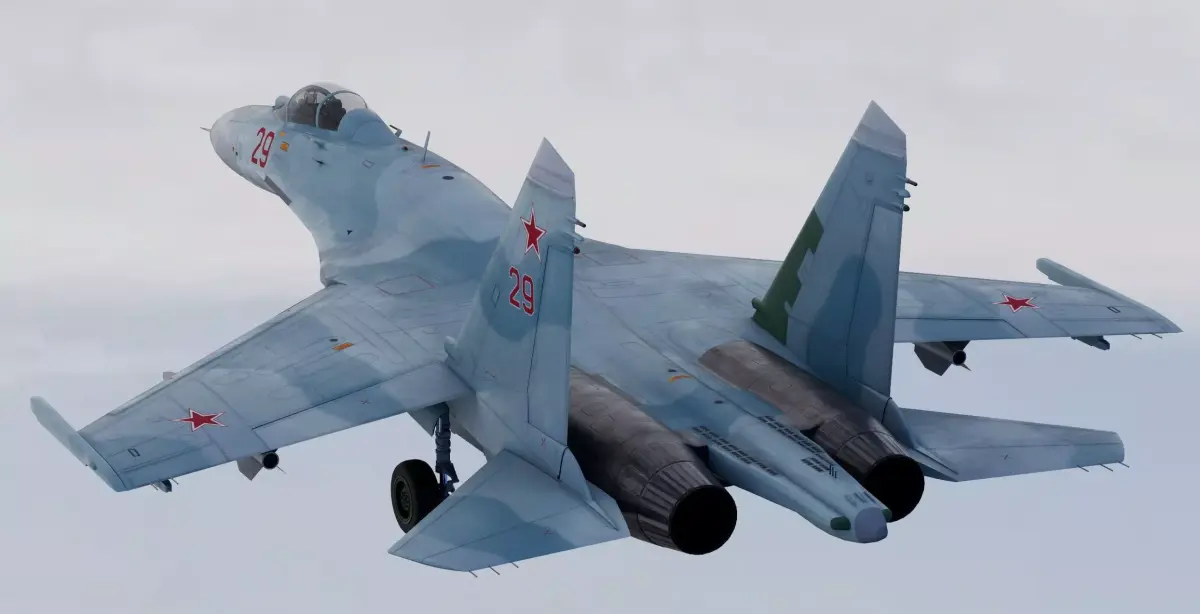 Russian Fighter Jet Sukhoi SU-27 Flanker 3D model