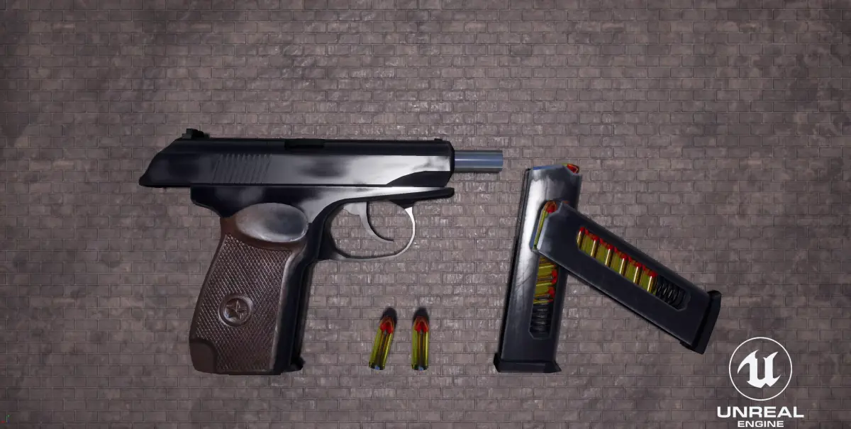Makorov Pistol  Low-poly 3D model