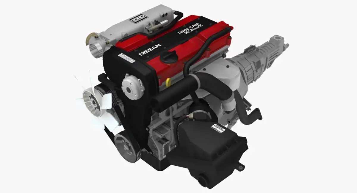 Nissan CA18DET engine Low-poly 3D model